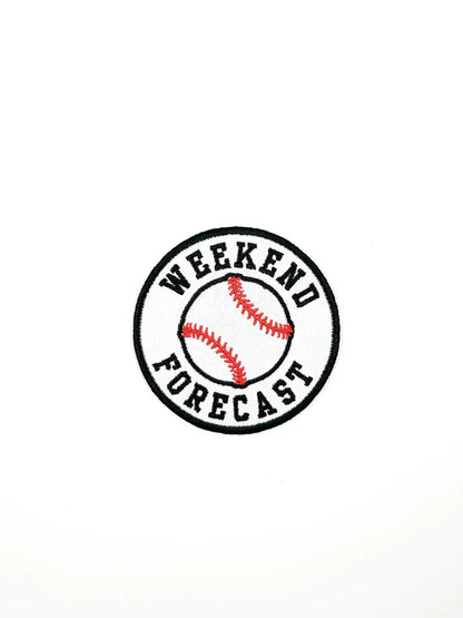 Weekend Forecast Embroidered Iron - On Patch with Baseball - Bria Blair Creative