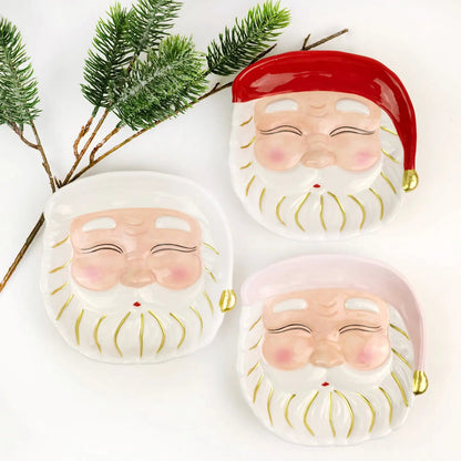 White Santa Dessert Plate - Bria Blair Creative
