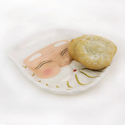 White Santa Dessert Plate - Bria Blair Creative