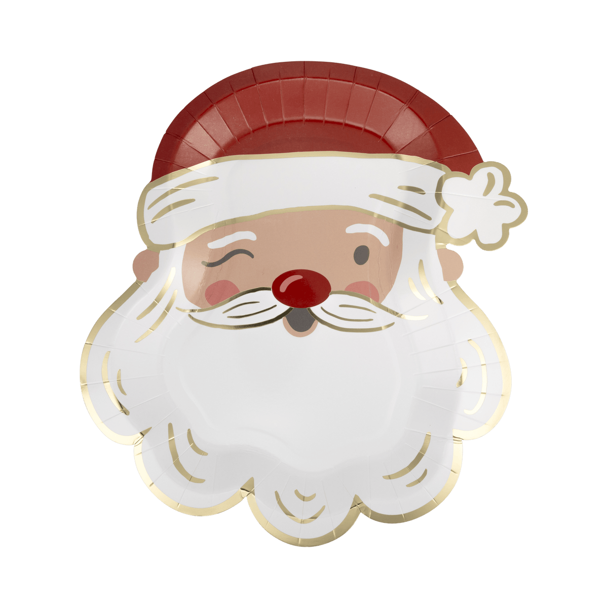 WHM1140 - Santa Face Shaped Paper Plate - Bria Blair Creative