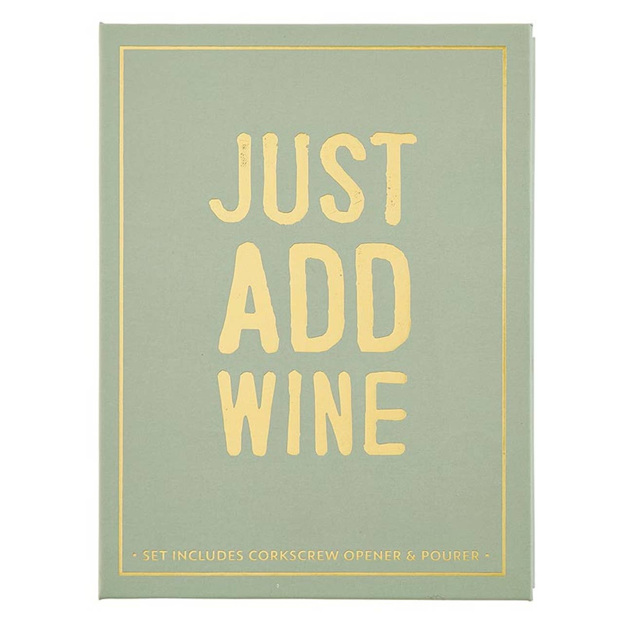 Wine Serving Set Book Box - Just Add Wine: Hand Wash Only / Stainless Steel, Silicone - Bria Blair Creative