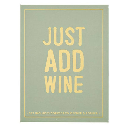 Wine Serving Set Book Box - Just Add Wine: Hand Wash Only / Stainless Steel, Silicone - Bria Blair Creative