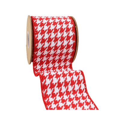 Wired Houndstooth Ribbon with Tafetta Backing, 5 Yard Roll - Bria Blair Creative
