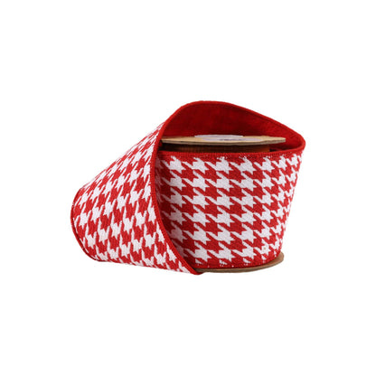 Wired Houndstooth Ribbon with Tafetta Backing, 5 Yard Roll - Bria Blair Creative