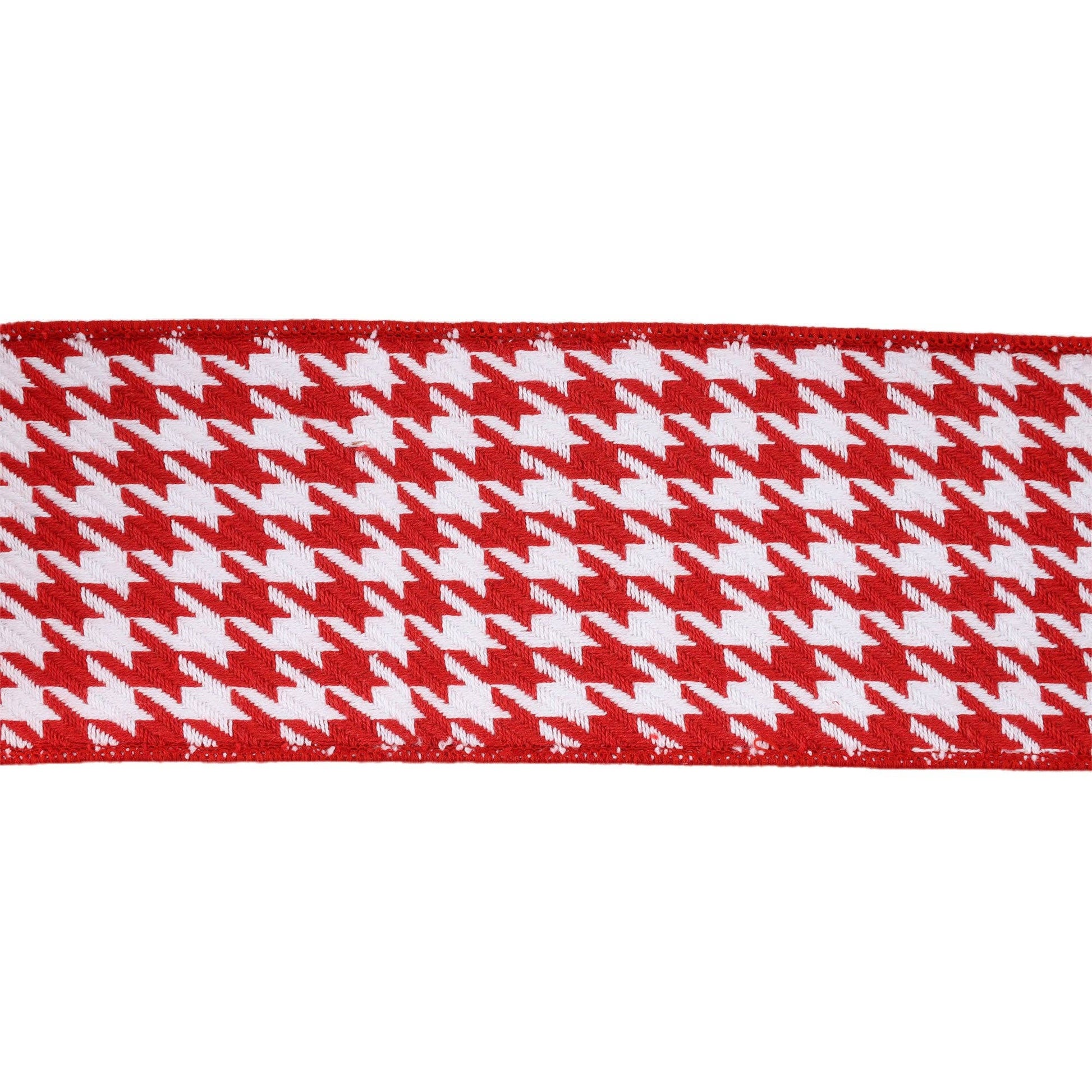 Wired Houndstooth Ribbon with Tafetta Backing, 5 Yard Roll - Bria Blair Creative
