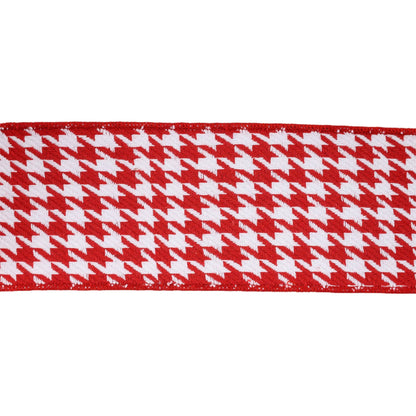 Wired Houndstooth Ribbon with Tafetta Backing, 5 Yard Roll - Bria Blair Creative