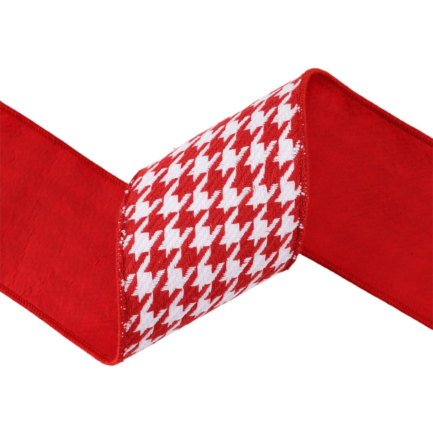 Wired Houndstooth Ribbon with Tafetta Backing, 5 Yard Roll - Bria Blair Creative