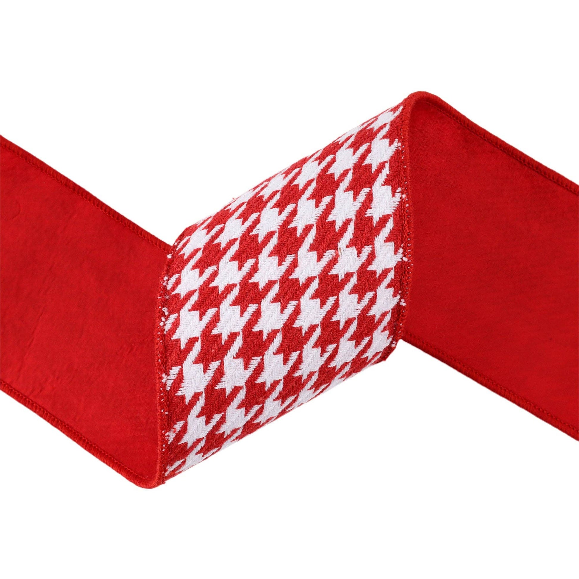 Wired Houndstooth Ribbon with Tafetta Backing, 5 Yard Roll - Bria Blair Creative