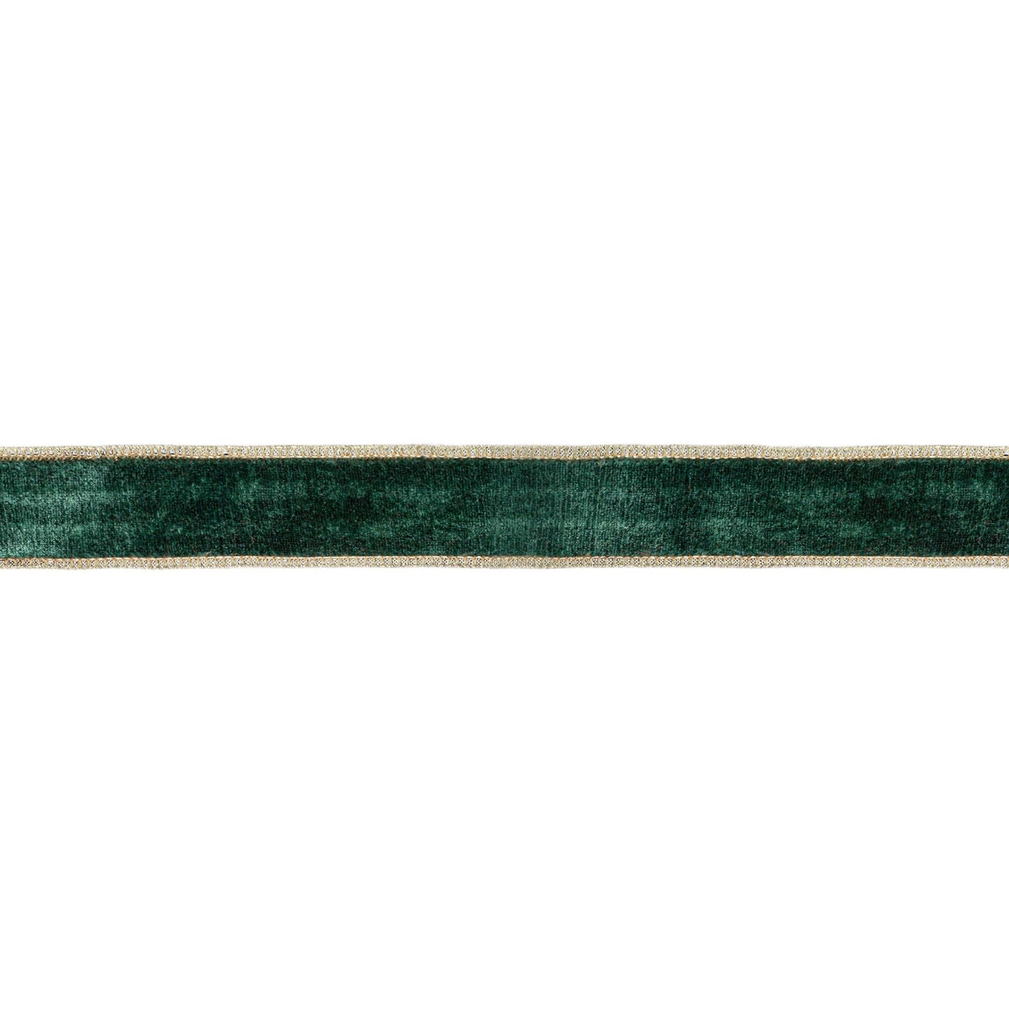 Wired Premium Velvet Ribbon Dark Green Gold Backing 10yd - Bria Blair Creative