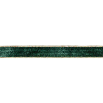 Wired Premium Velvet Ribbon Dark Green Gold Backing 10yd - Bria Blair Creative