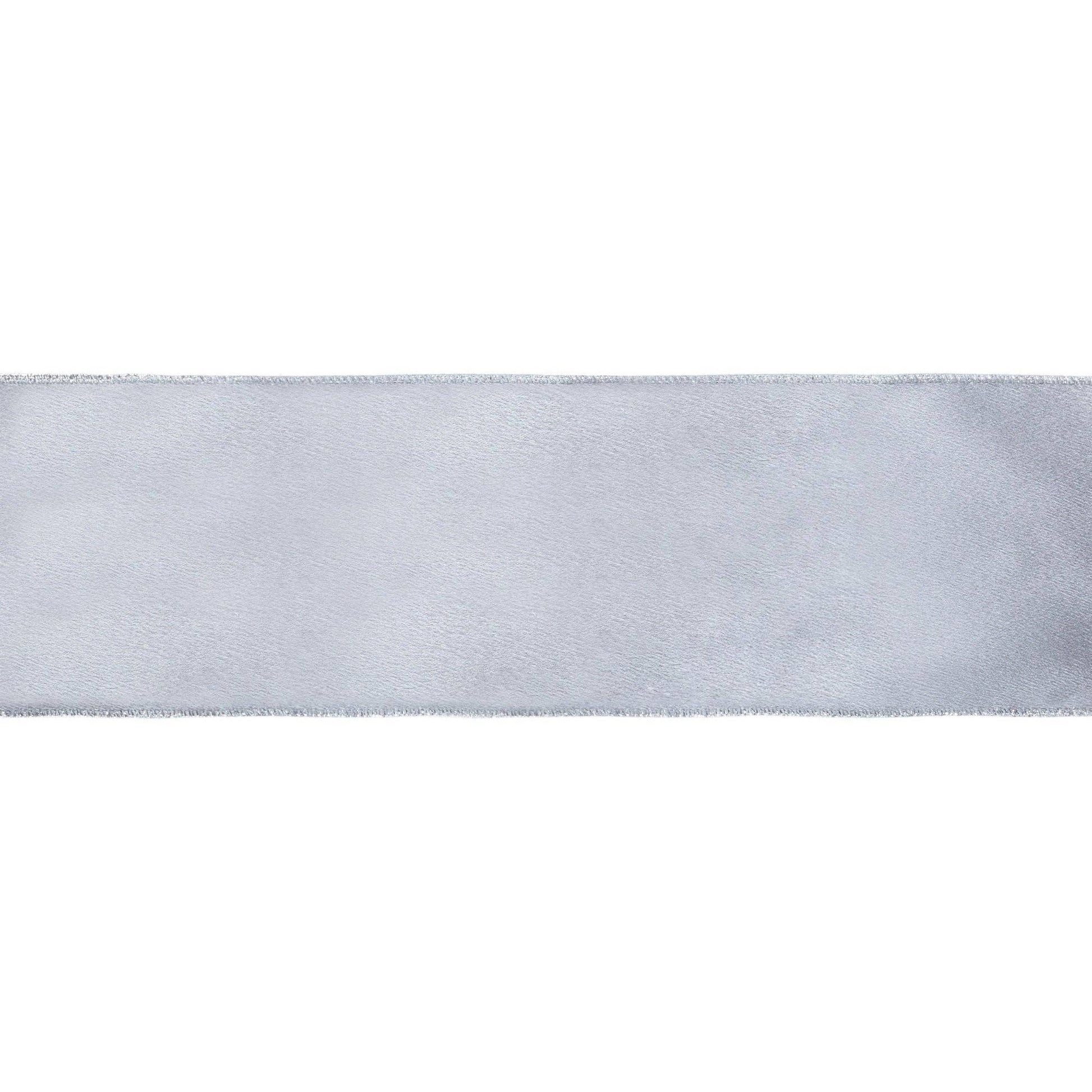 Wired Shimmer Satin Ribbon Silver 10 Yard Roll - Bria Blair Creative
