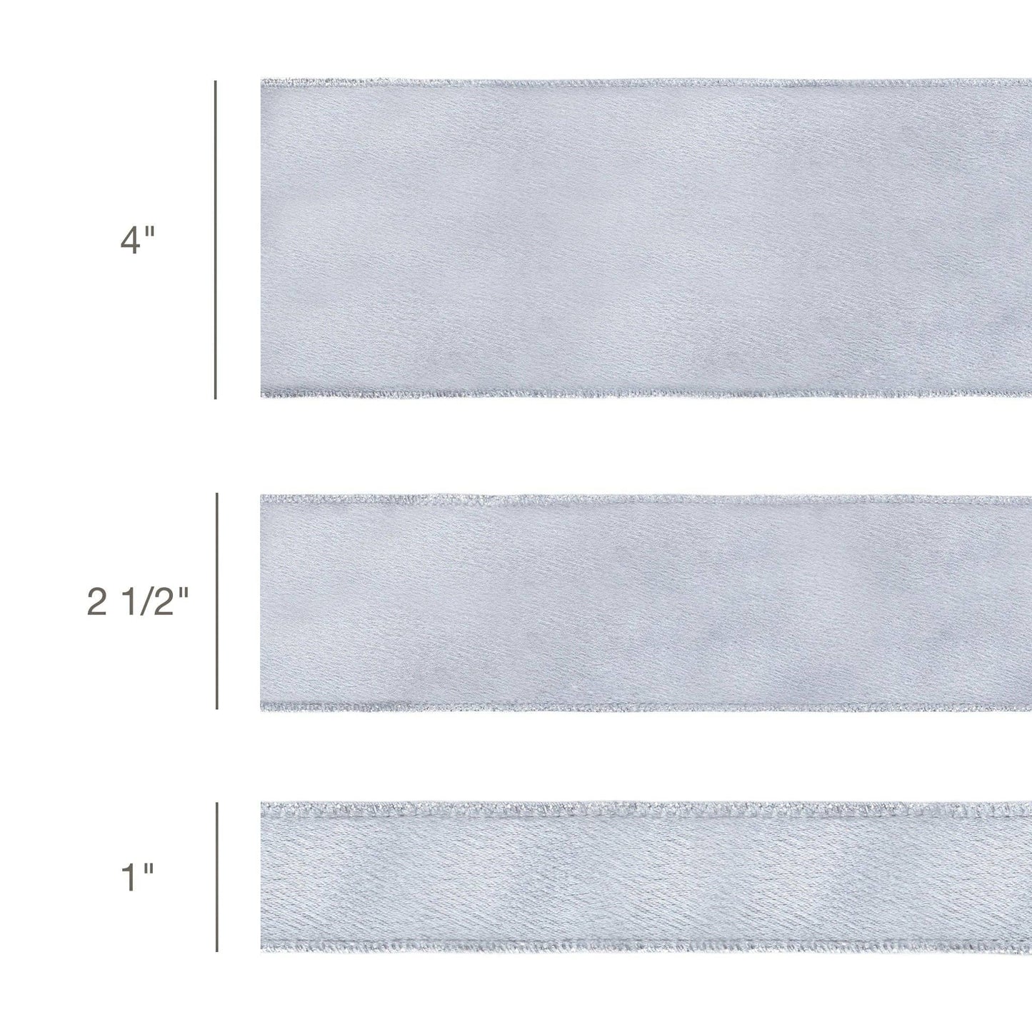 Wired Shimmer Satin Ribbon Silver 10 Yard Roll - Bria Blair Creative