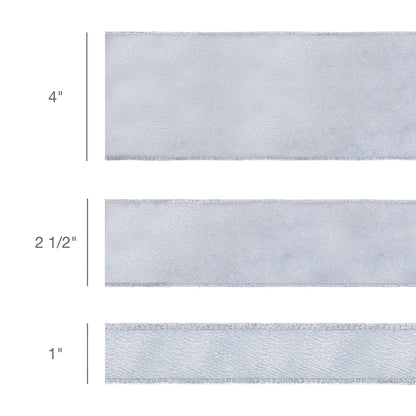 Wired Shimmer Satin Ribbon Silver 10 Yard Roll - Bria Blair Creative