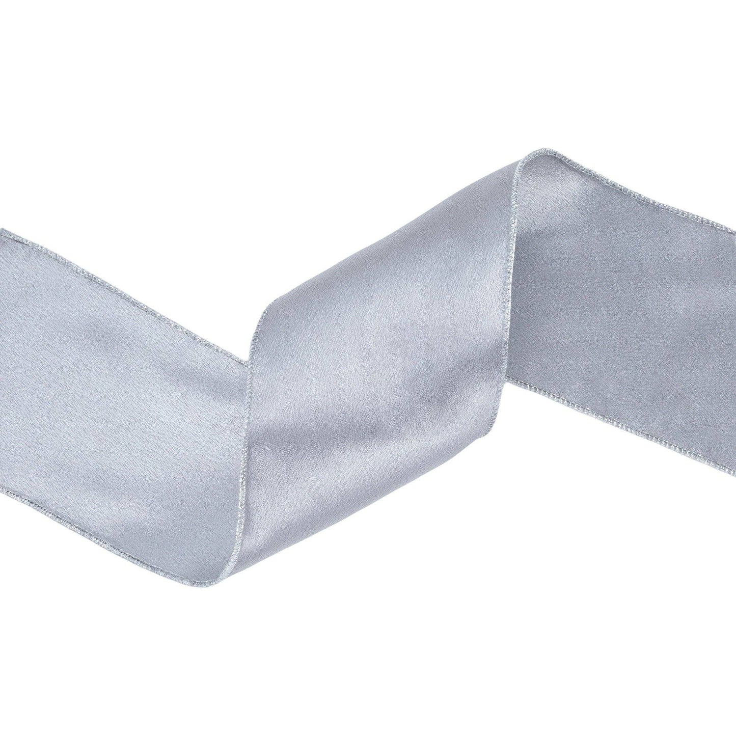 Wired Shimmer Satin Ribbon Silver 10 Yard Roll - Bria Blair Creative