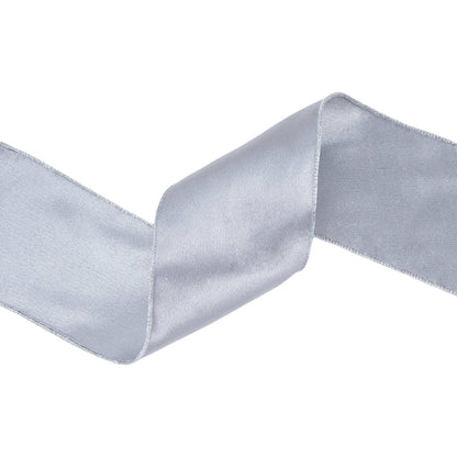 Wired Shimmer Satin Ribbon Silver 10 Yard Roll - Bria Blair Creative