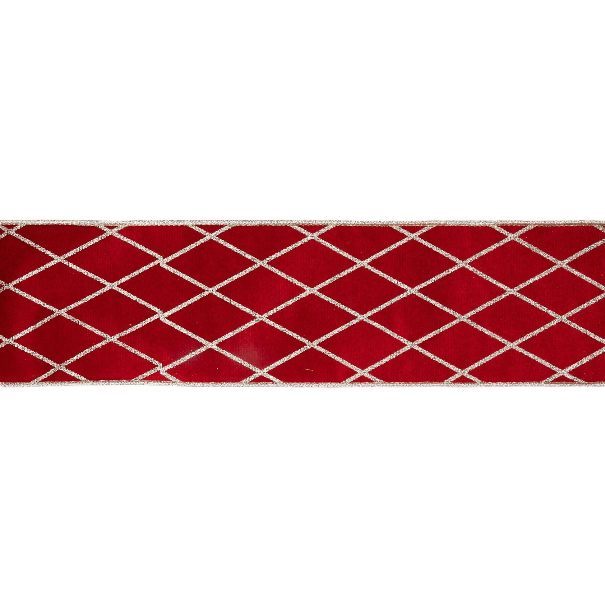 Wired Velvet Ribbon with Glittered Diamond 10yd - Bria Blair Creative