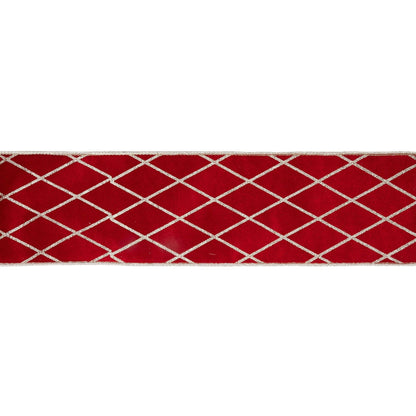 Wired Velvet Ribbon with Glittered Diamond 10yd - Bria Blair Creative