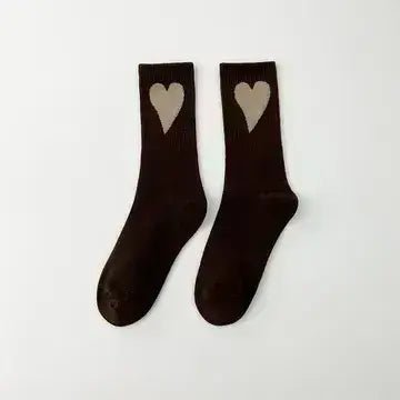 Women's Socks with Hearts: Coffee - Bria Blair Creative