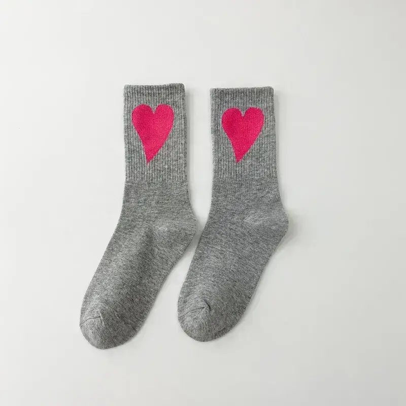 Women's Socks with Hearts: Grey - Bria Blair Creative