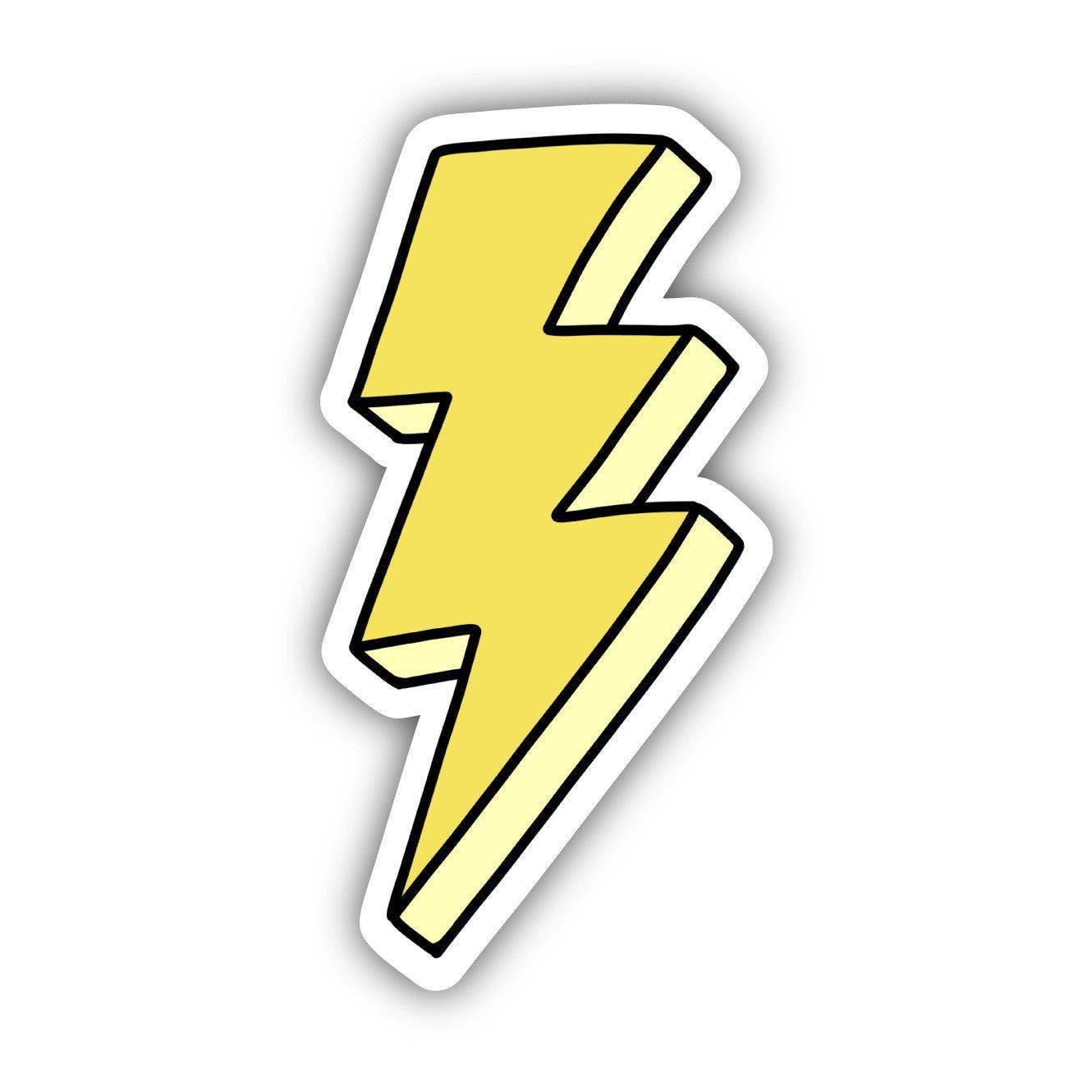 Yellow Long Lightning Bolt Aesthetic Sticker - Bria Blair Creative
