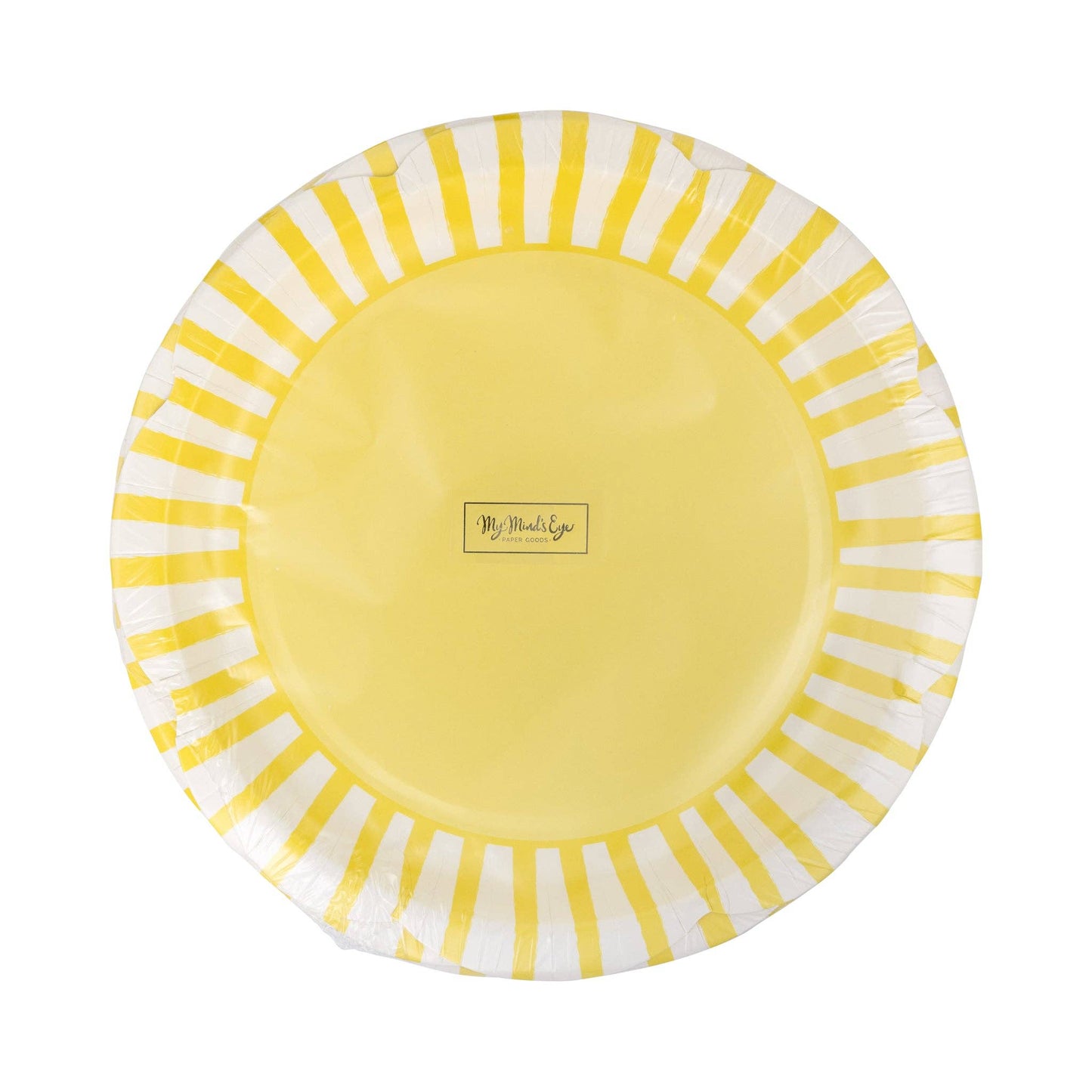 Yellow Striped Scallops 9" Plate - Bria Blair Creative