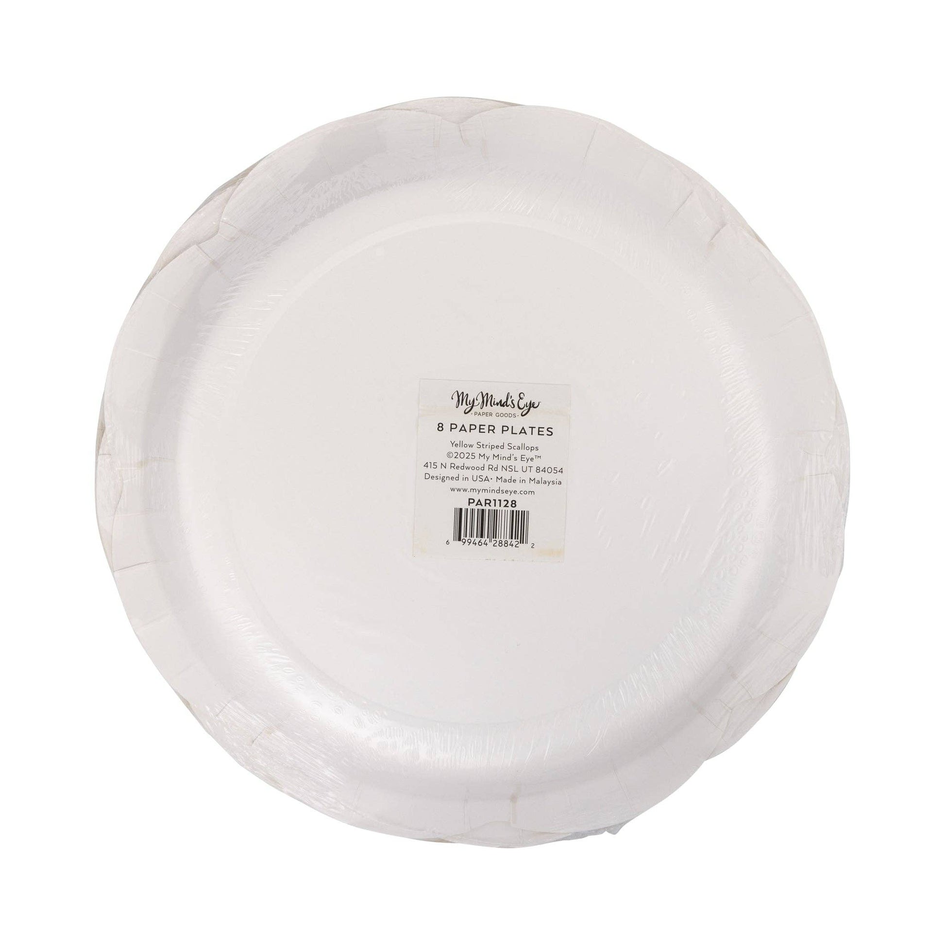Yellow Striped Scallops 9" Plate - Bria Blair Creative
