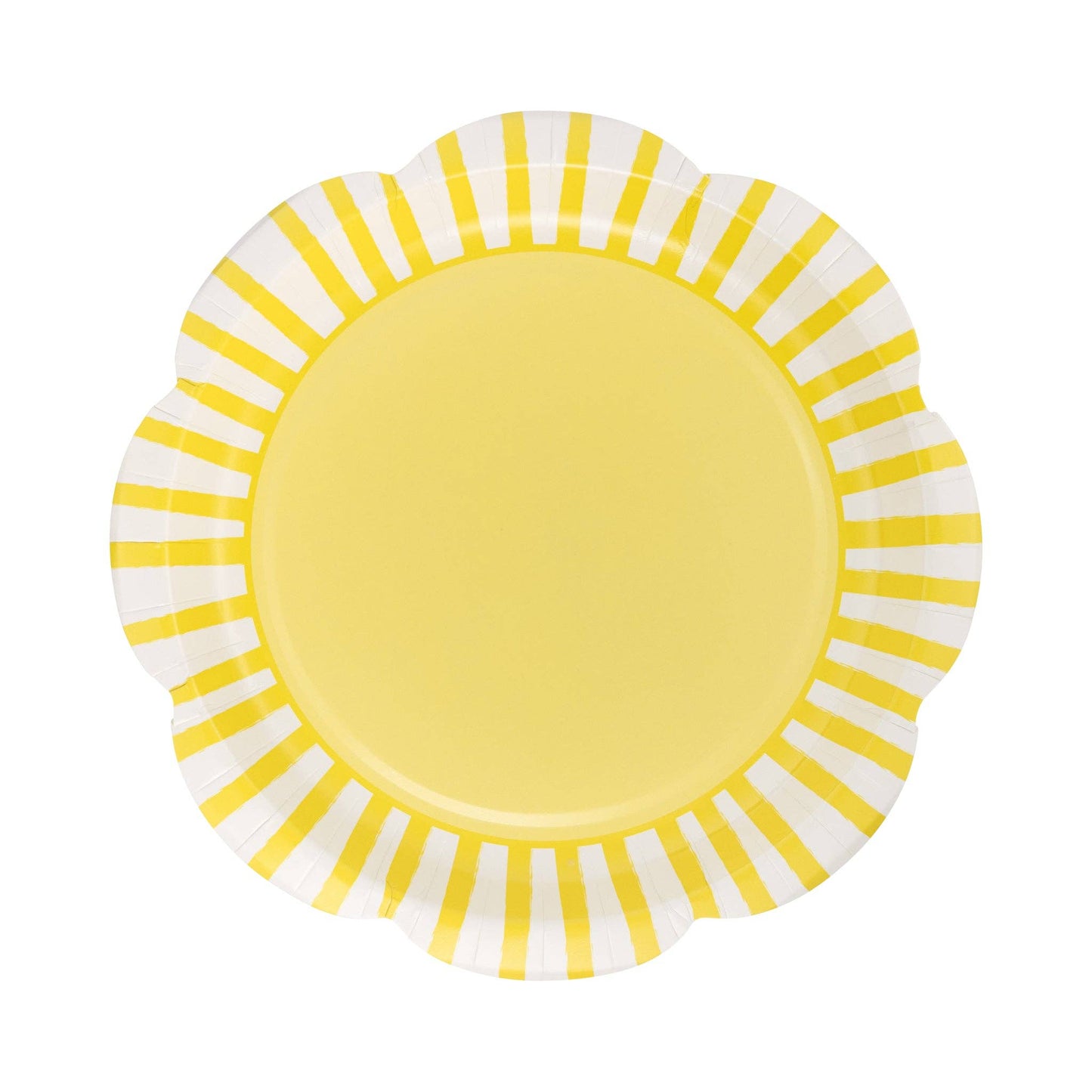 Yellow Striped Scallops 9" Plate - Bria Blair Creative