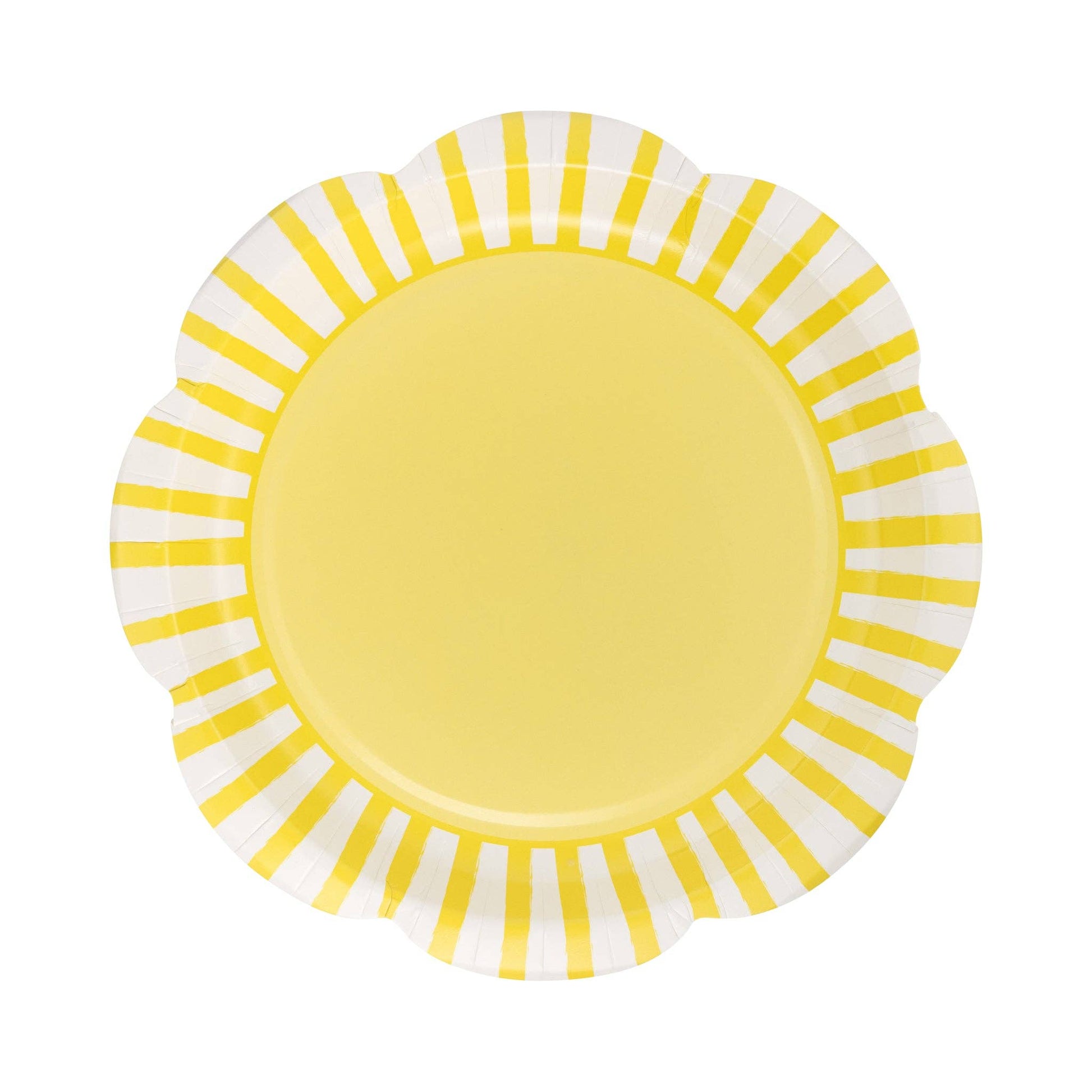 Yellow Striped Scallops 9" Plate - Bria Blair Creative