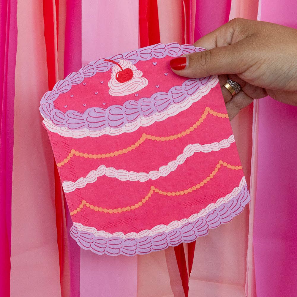 You're The Cherry On Top Die Cut Cake Large Napkin - Bria Blair Creative
