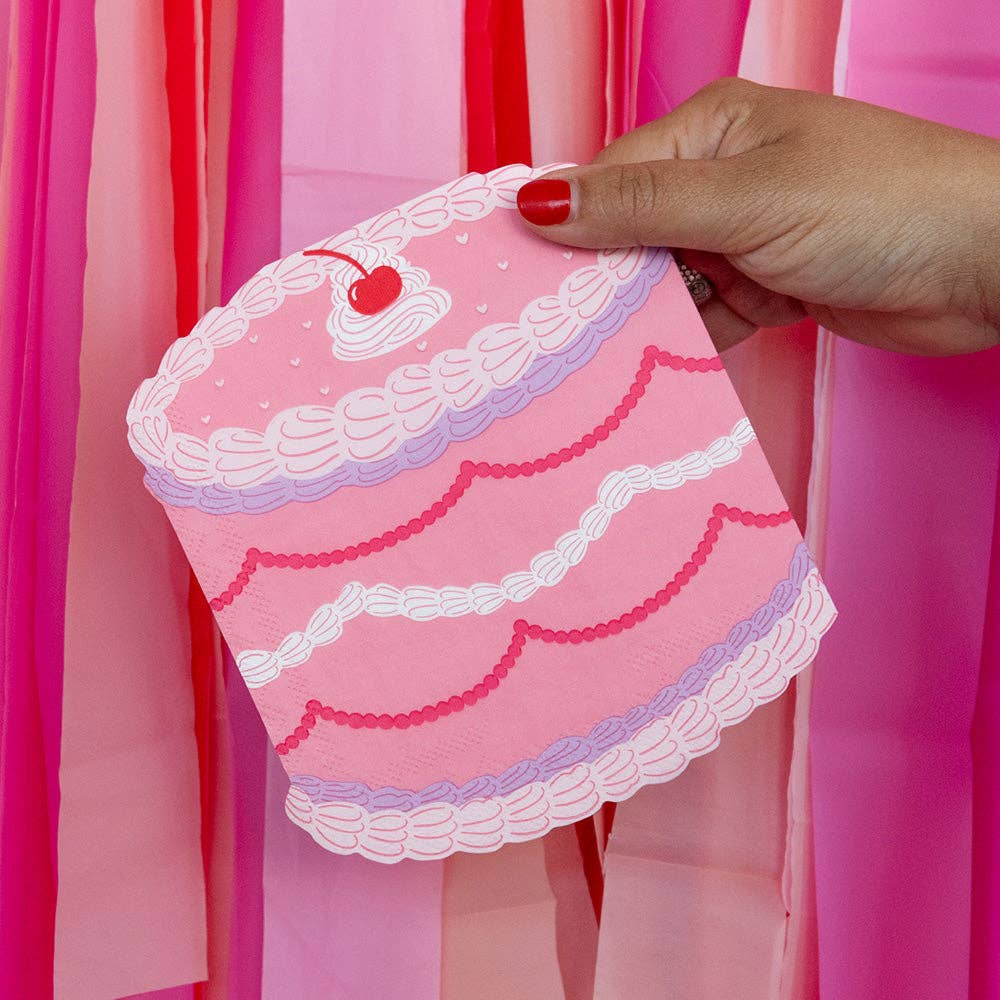 You're The Cherry On Top Die Cut Cake Large Napkin - Bria Blair Creative